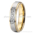 china factory wholesale 18k gold ion plated custom 316l surgical stainless steel jewelry rings for women wedding